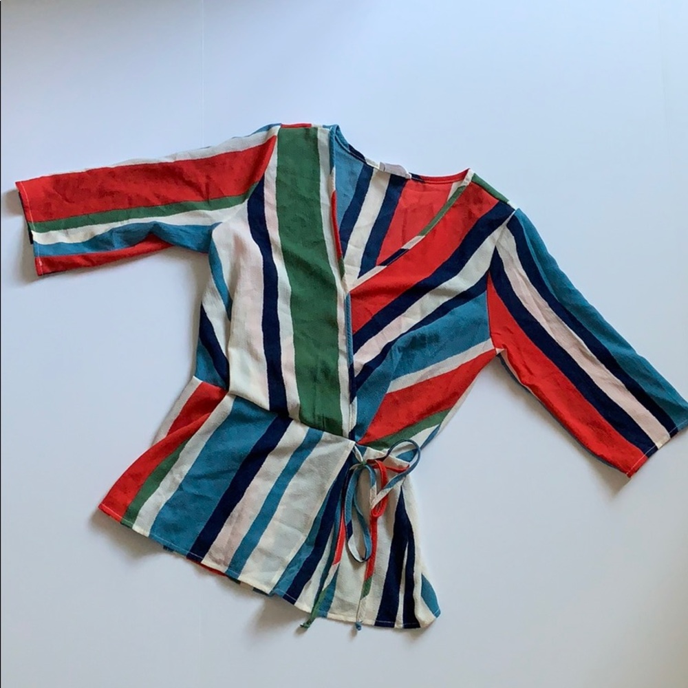 Sienna Sky Striped Peplum Top XS